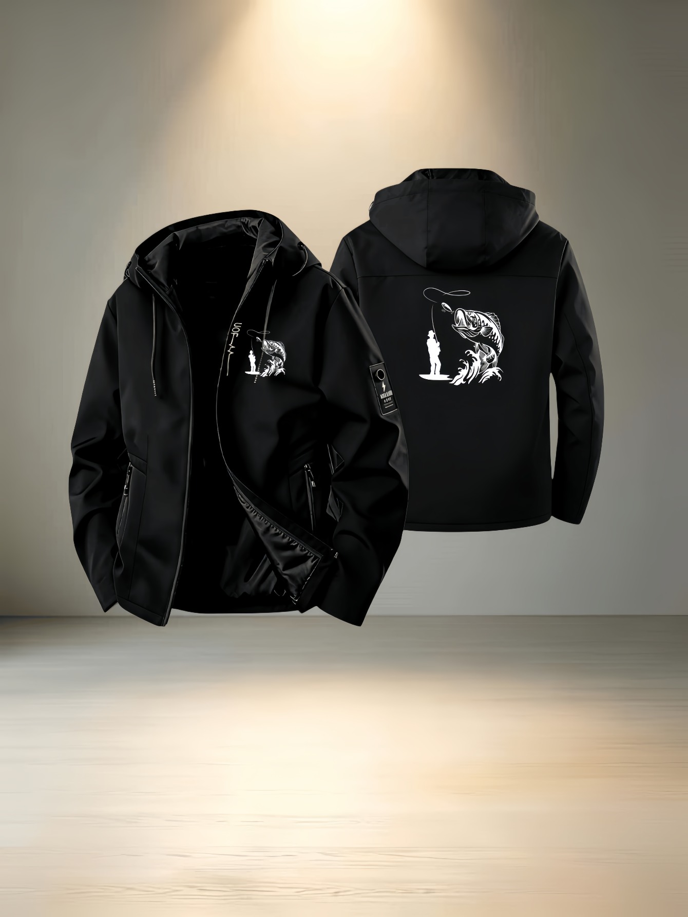 Outdoor Sport Jacket - Printed hooded jacket, men's four-season lightweight