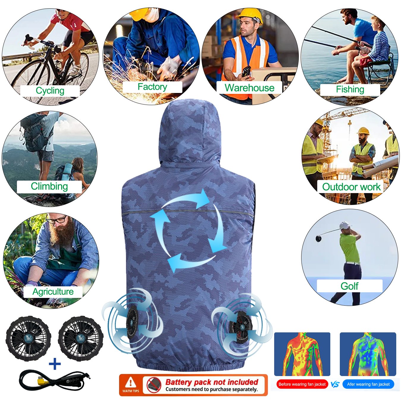 Summer Sport 12V/5V Fan Air Co - đánh giá và giá Outdoor Sport Jacket